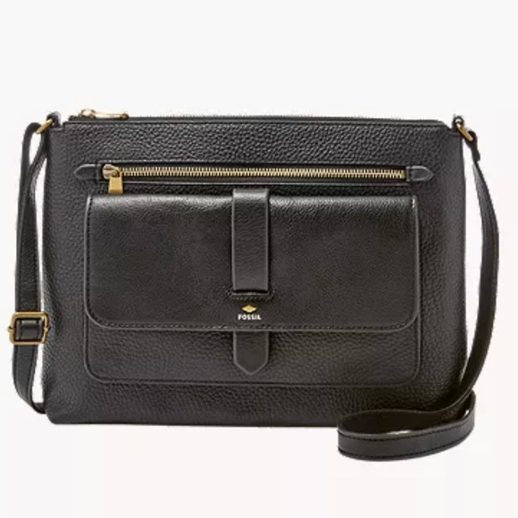 Fossil Handbags - Fossil Kinley Crossbody Bag Leather Purse Black
